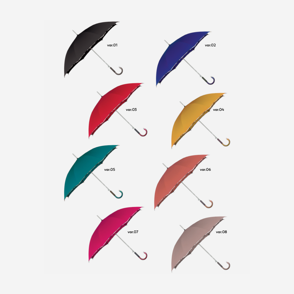 Rainbow - Nuvola - Ombrello Grande con Manico Curvo