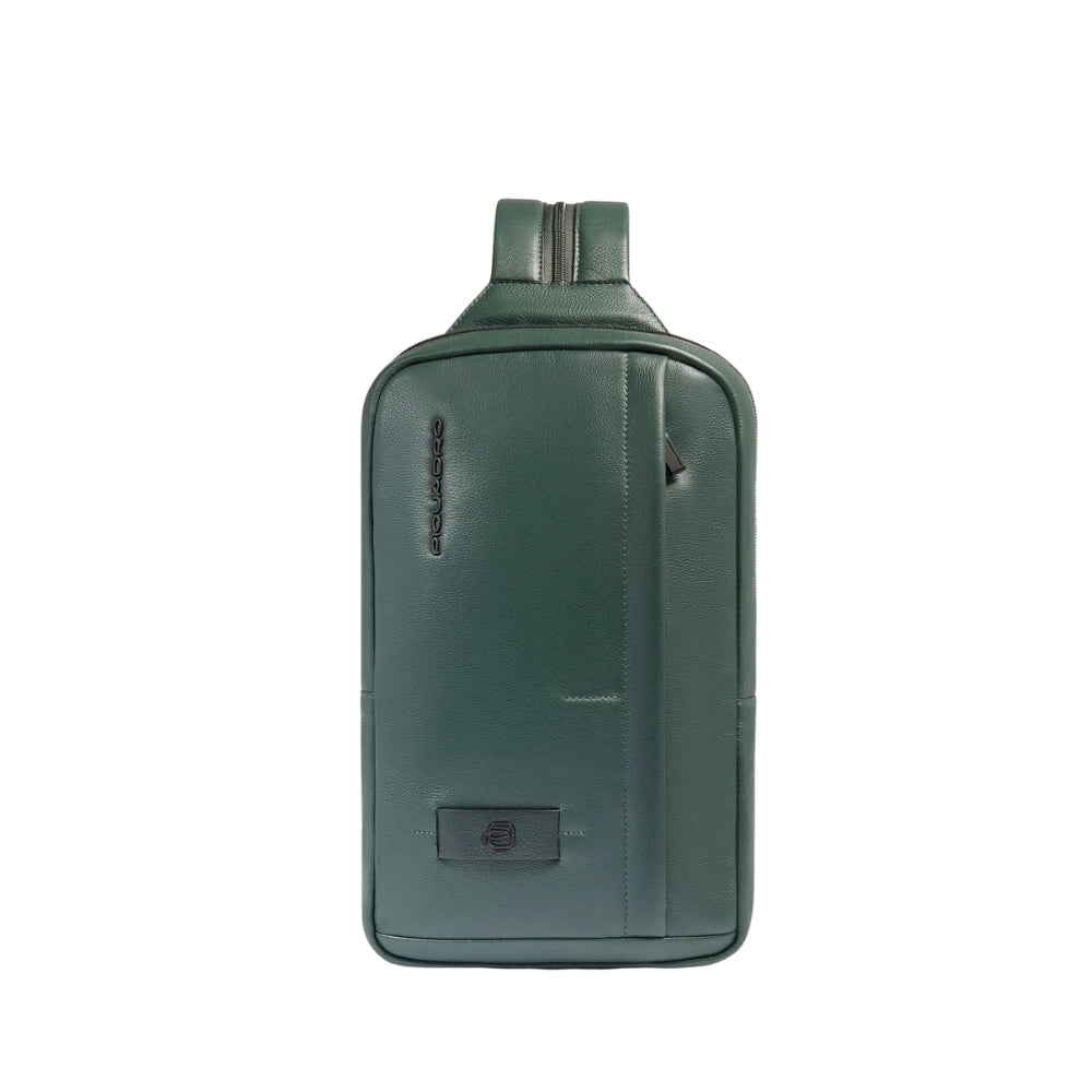 Piquadro - Zaino Monospalla Uomo in Pelle Porta iPad