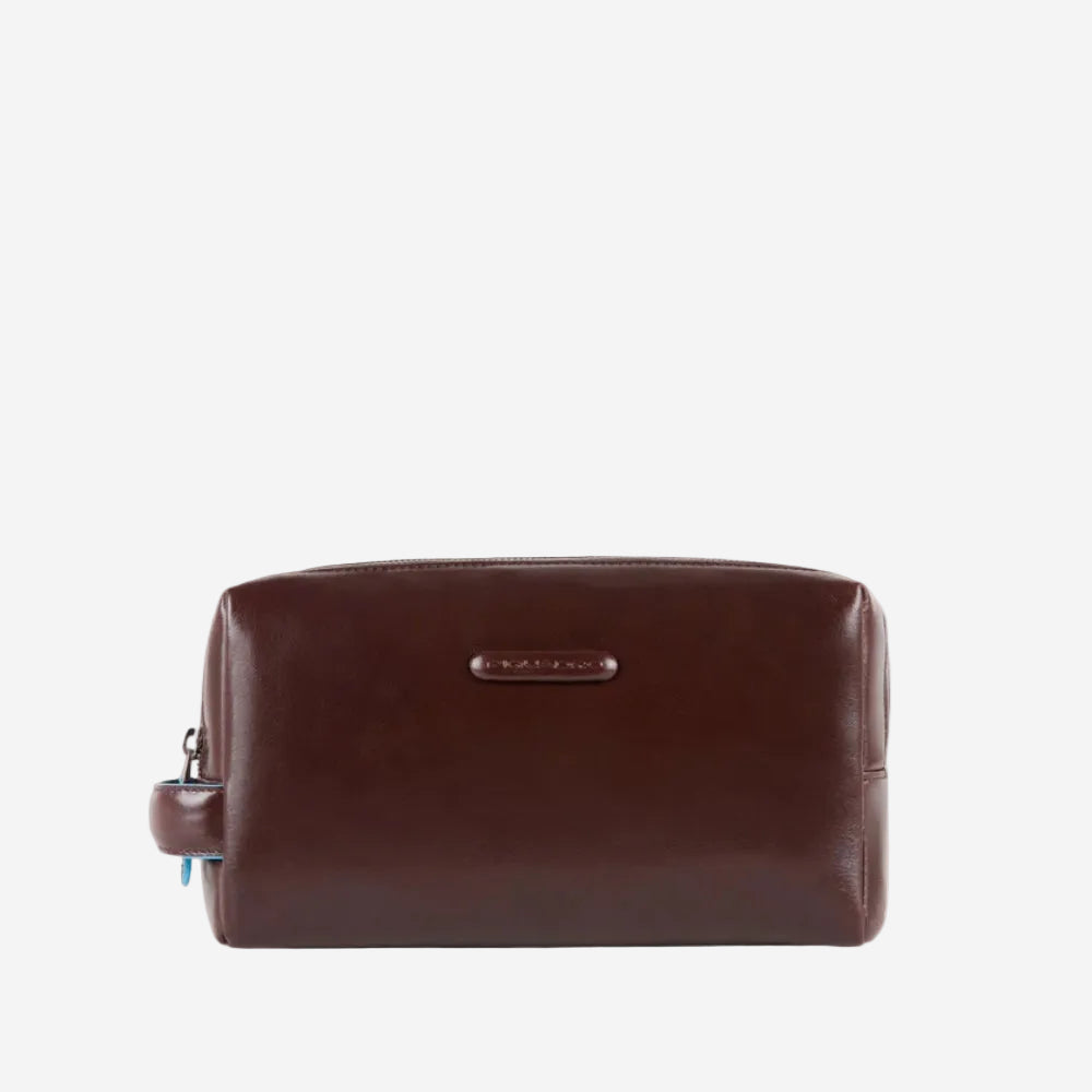 Piquadro - Beauty Case da Viaggio a Due Scomparti in Pelle