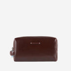 Piquadro - Beauty Case da Viaggio a Due Scomparti in Pelle