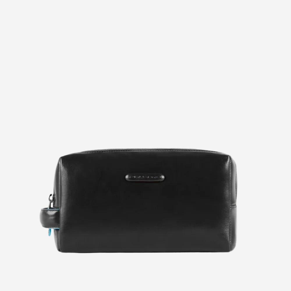 Piquadro - Beauty Case da Viaggio a Due Scomparti in Pelle