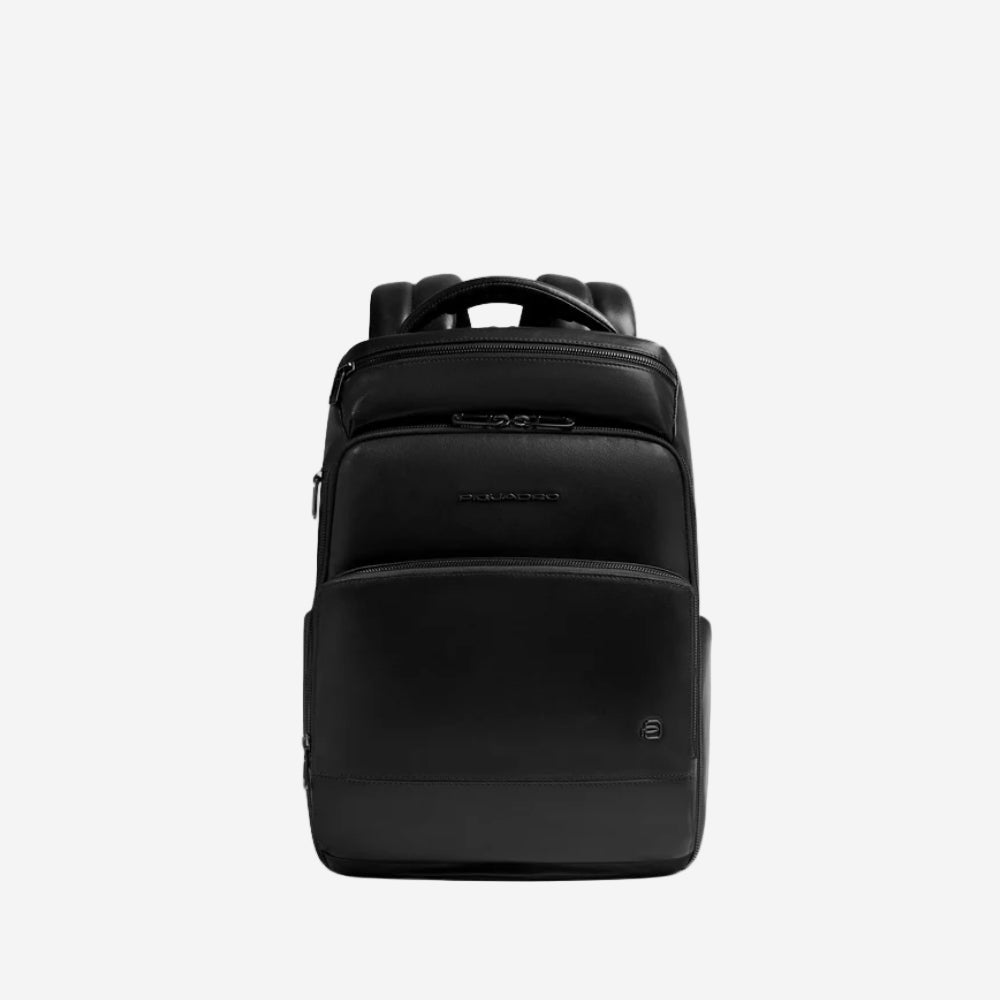 Piquadro- Zaino Uomo Personalizzabile in Pelle Porta Pc e iPad con Portaocchiali Protezioni Antiurto e Rfid